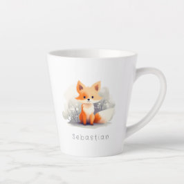 Caneca De Café Latte Little fox in winter