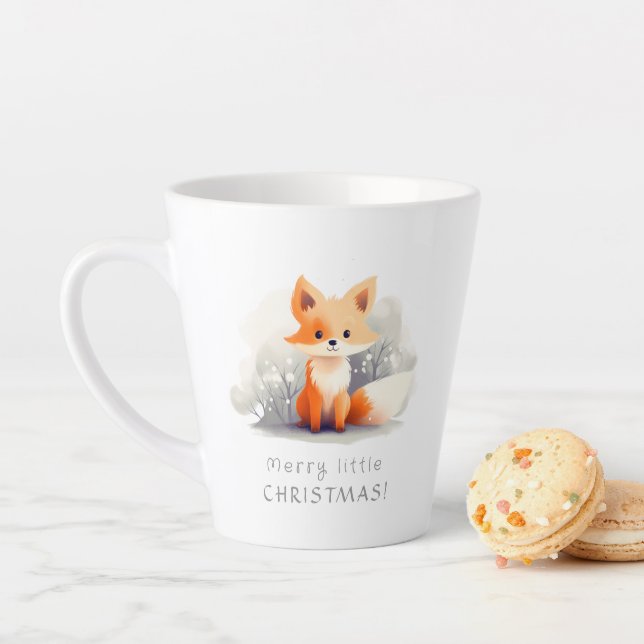 Caneca De Café Latte Little fox in winter (In Situ)