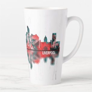 Caneca De Café Latte Liverpool England Skyline