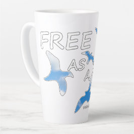 Caneca De Café Latte Livre como um Pássaro