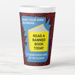 Caneca De Café Latte Livro de Livros Banidos