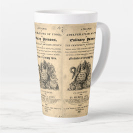 Caneca De Café Latte Livro de venenos culinários do crânio antigo de 18