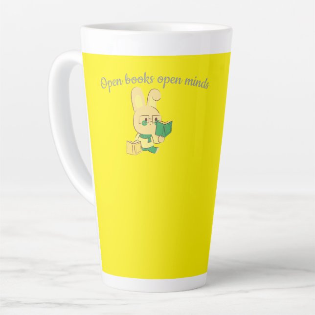 Caneca De Café Latte Livros abertos (Ângulo esquerdo)