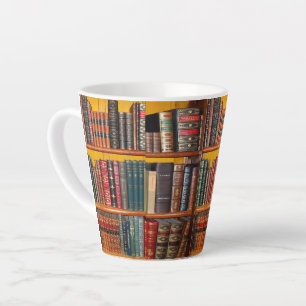 Caneca De Café Latte Livros Antiguos Pequenos Latte Mug