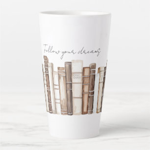 Caneca De Café Latte Livros Siga Seus Sonhos Natal