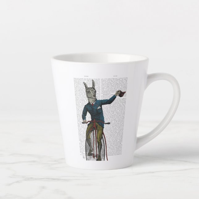 Caneca De Café Latte Llama sobre bicicleta (Direita)
