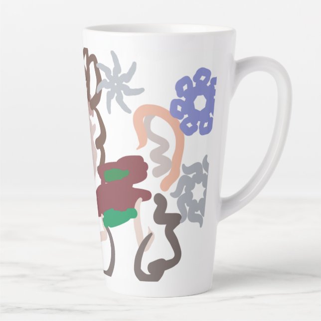 Caneca De Café Latte Llama winter fun (Direita)
