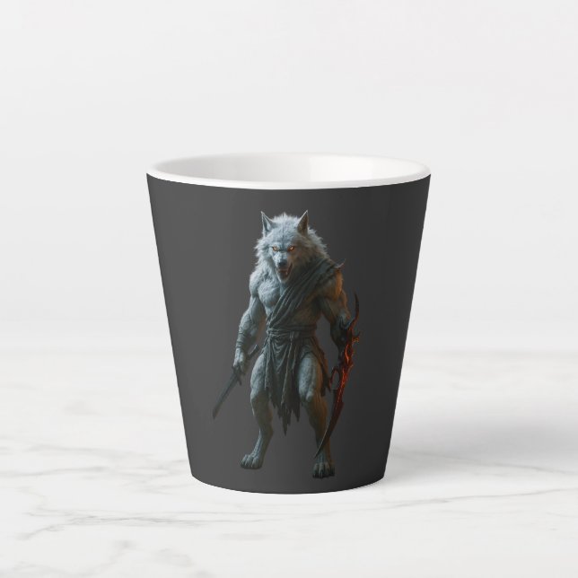 Caneca De Café Latte Lobisomem Ártico (Frente)