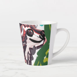 Caneca De Café Latte Lobo na primavera