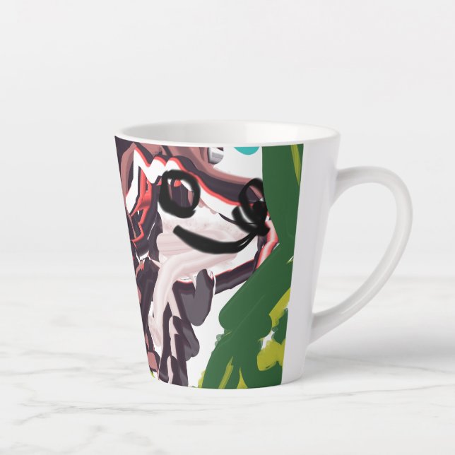 Caneca De Café Latte Lobo na primavera (Direita)