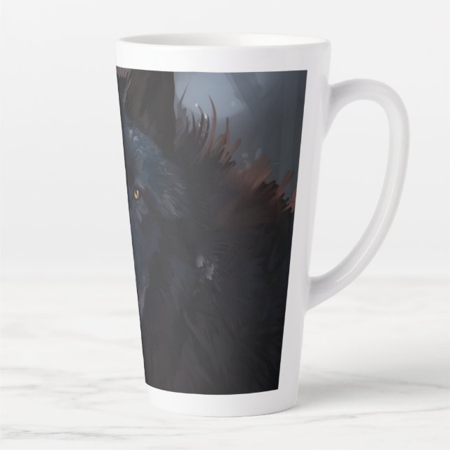 Caneca De Café Latte Lobo negro (Direita)