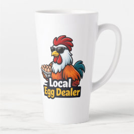 Caneca De Café Latte Local egg dealer, gansta, roster.