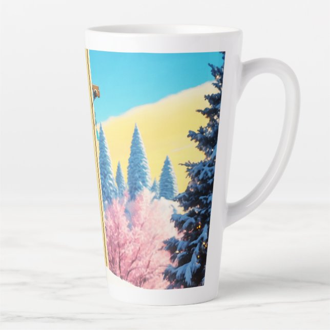 Caneca De Café Latte Lofi Winter Holiday Hunk 03 (Direita)