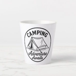 Caneca De Café Latte Logotipo da estrutura de inclinação de acampamento