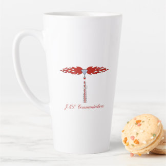 Caneca De Café Latte Logotipo da Torre de Comunicações JML