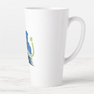 Caneca De Café Latte Logotipo de clube de tênis - Ação dinâmica, estilo
