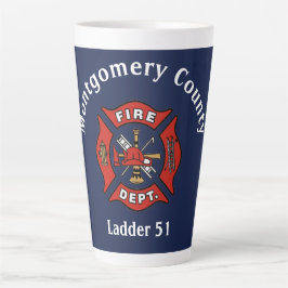 Caneca De Café Latte Logotipo do Fire Department Personalizado