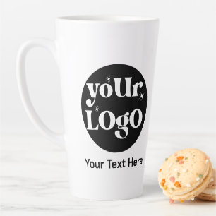 Caneca De Café Latte Logotipo e texto minimalistas