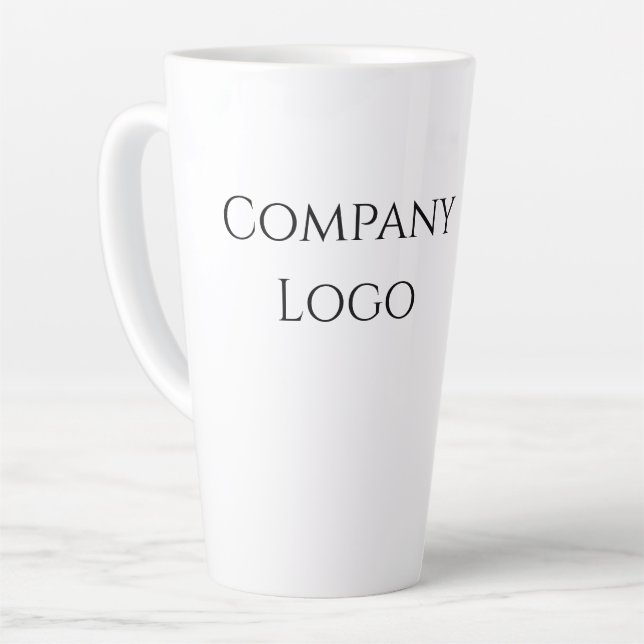 Caneca De Café Latte Logotipo Personalizado da Empresa (Ângulo esquerdo)