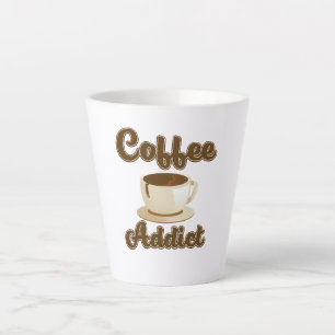 Caneca De Café Latte Logotipo retrô de Viciado em Café