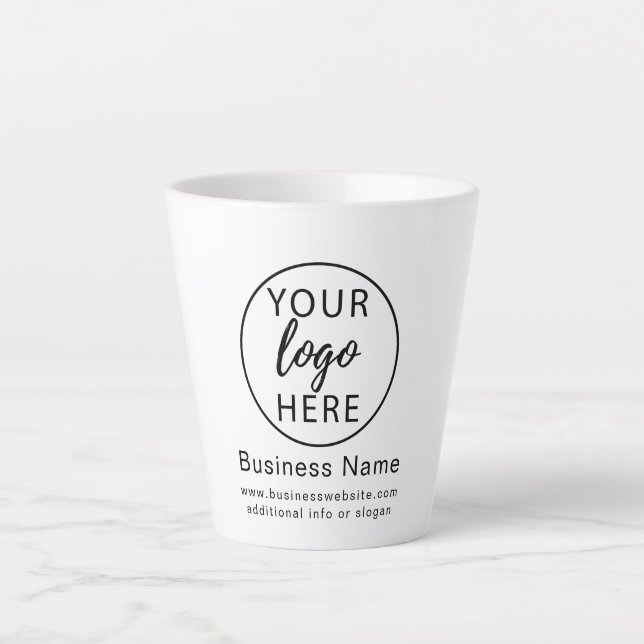 Caneca De Café Latte logotipo Simple Business  (Frente)