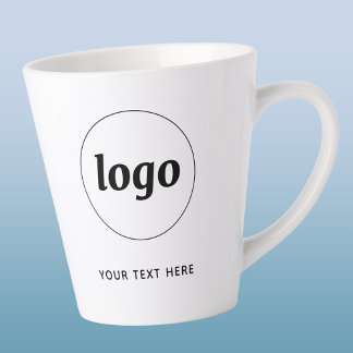 Caneca De Café Latte Logotipo Simples e Promoção Empresarial de Texto