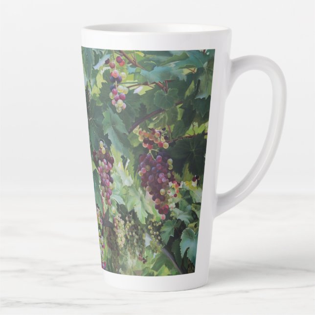 Caneca De Café Latte Loire Valley Vineyard – French Grape Painting (Direita)