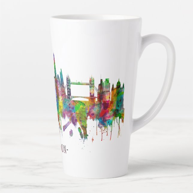 Caneca De Café Latte London England Skyline (Direita)