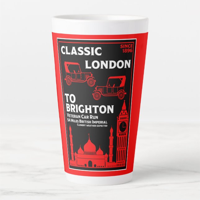 Caneca De Café Latte London Para Brighton Veteran Car Run (Frente)
