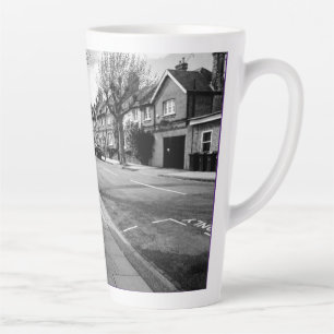 Caneca De Café Latte London Street View England preto e branco