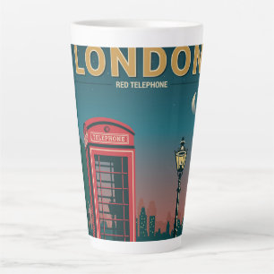 Caneca De Café Latte Londres Red Telephone