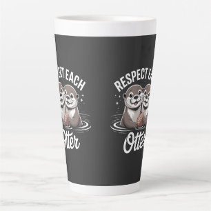 Caneca De Café Latte Lontra Respeita Outra Humor