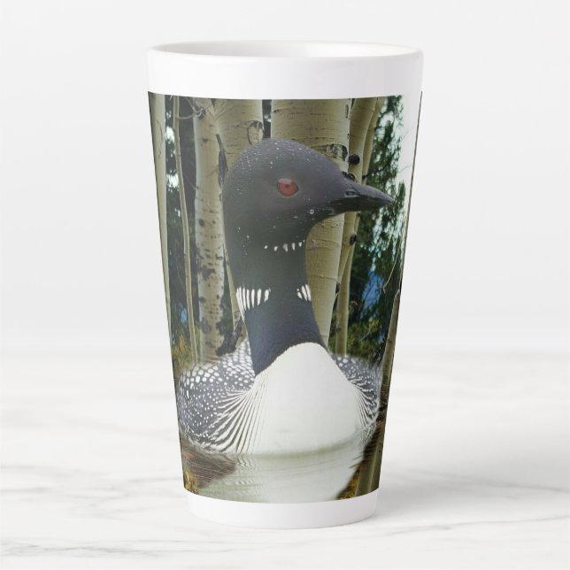 Caneca De Café Latte Loon Wilderness (Frente)
