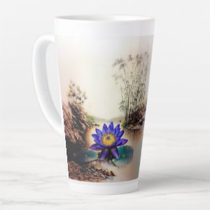 Caneca De Café Latte Lotus Azul Emergindo das Águas Mortas (Vietnamita)