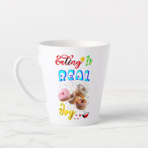 Caneca De Café Latte Louça para Comer é uma Alegria Real
