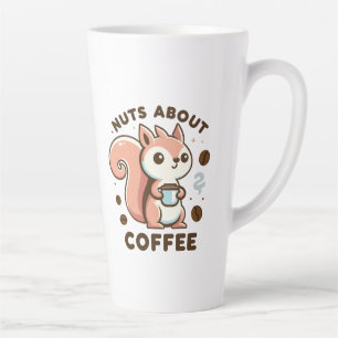 Caneca De Café Latte Louco por Café Funny Kawaii Esquilo