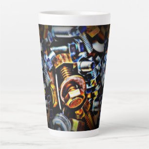 Caneca De Café Latte Loucos e parafusos Pop de arte