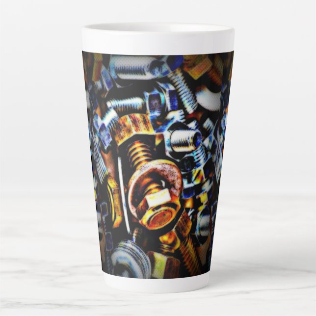 Caneca De Café Latte Loucos e parafusos Pop de arte (Frente)