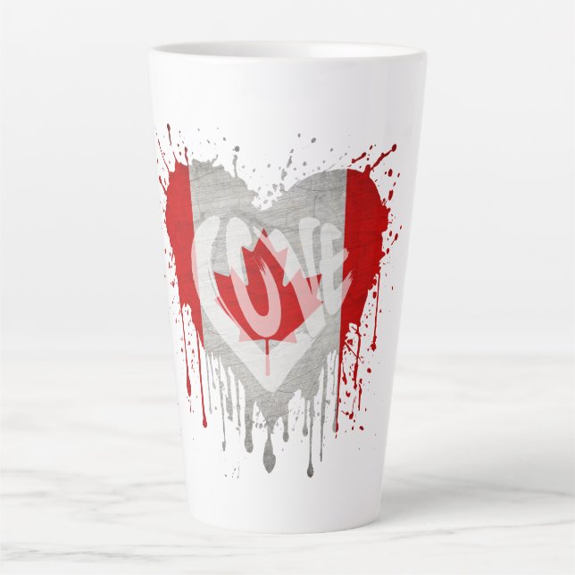 Caneca De Café Latte Love Canada Flag (Frente)
