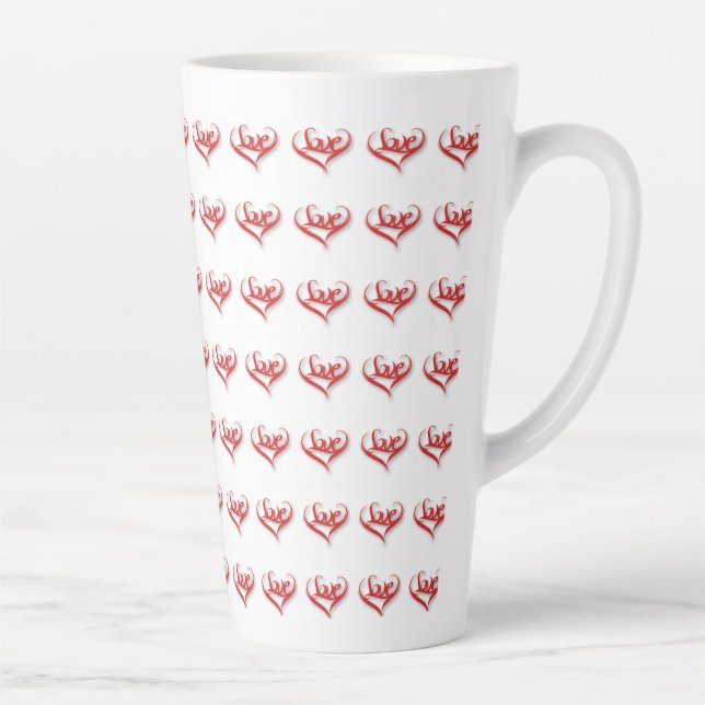 Caneca De Café Latte Love Heart Latte Mug (Direita)