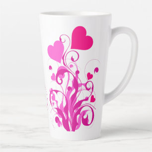 Caneca De Café Latte Love Heart Shapes