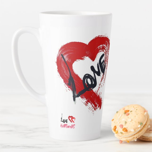 Caneca De Café Latte Love Hearts Latte Mug (In Situ)