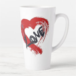 Caneca De Café Latte Love Hearts Latte Mug