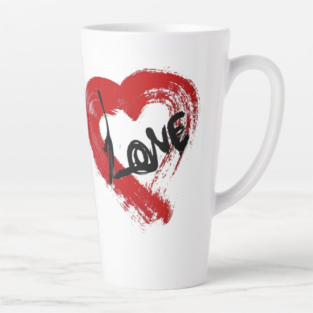 Caneca De Café Latte Love Hearts Latte Mug (Direita)