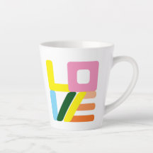 LOVE LOVE Latte Mug multicolorido