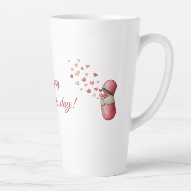 Caneca De Café Latte Love Medicine Valentine's Day Design (Direita)