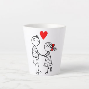 Caneca De Café Latte Love Mug com Casal bonito