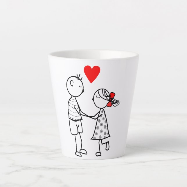 Caneca De Café Latte Love Mug com Casal bonito (Frente)