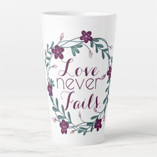Caneca De Café Latte Love Never Fails Latte Mug