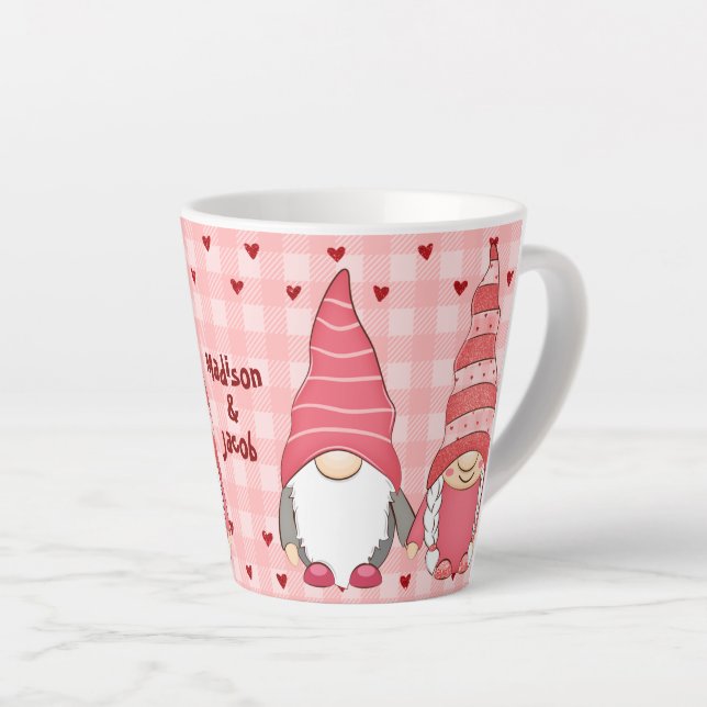 Caneca De Café Latte Love Pair Gnomos (Ângulo direito)
